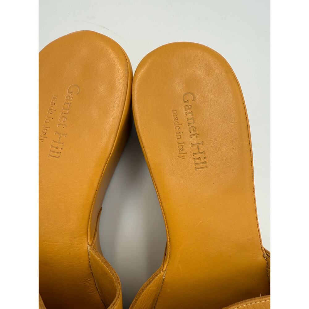 Garnet Hill Yellow Leather Wedge Sandal Made in Italy 11 - Picture 7 of 9